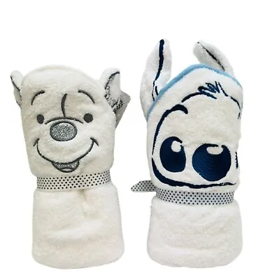 £18.86 • Buy Disney Winnie The Pooh / Stitch Hooded Towels Baby Soft Cotton Bath Robe 75x75cm