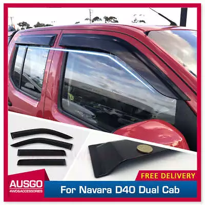 AUSGO Injection Weather Shields For Nissan Navara D40 Dual Cab 2005-2015 • $65.31