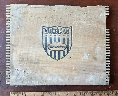 Vintage American Cyanide Co  - Explosives Box Crate End - Jointed Ends Man Cave • $15