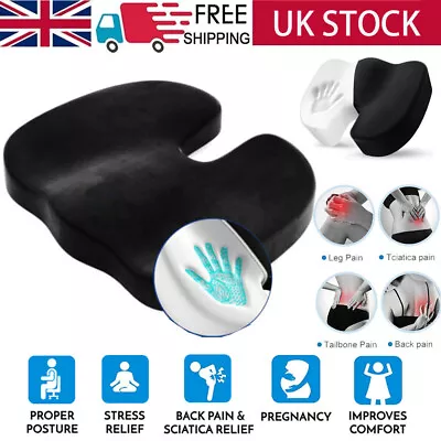 Memory Foam Seat Cushion Coccyx Support Orthopedic Pillow Office Home Chair Pad • £9.99