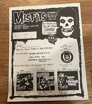 Misfits Fan Club/fiend Club Insert Original • $200