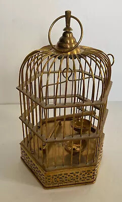 Solid Brass Dome Bird Cage Hanging Closing Pin Door Patina Chic Decor Vtg NICE!! • $59.99