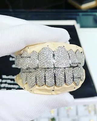 10 Top & 10 Botton Moissanite Grill Custom Made Full Set Fully Iced Out Grillz • $1187.50