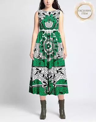 RRP€476 RED VALENTINO Midi A-Line Dress IT40 US4 UK8 S Green Embroidered Floral • £13.50