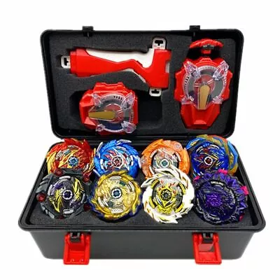 Super King 8pcs Gyro Burst Beyblade Set With Sparkling Launcher With Storage Box • $13.23