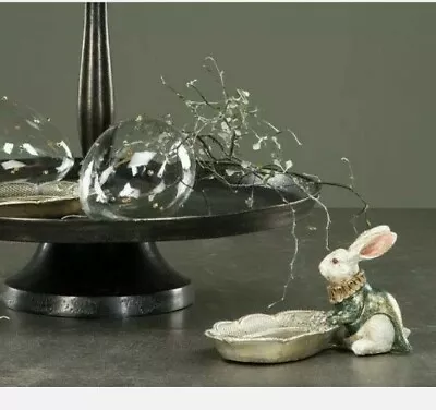 Easter Bunny With Bowl Tray Card Holder Rabbit Easter Shabby Deco Landhaus • $27.21