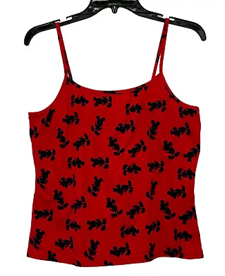 Official Disney Women's XL Red Cotton Mickey Mouse Adjustable Camisole Tank Top • $5
