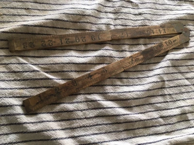 £3.99 • Buy Vintage J. Rabone Carpenter's Wood And Brass FOLDING RULER - GWO - Imperial 24 