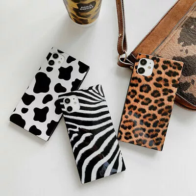 $13.29 • Buy Leopard Zebra Cow Phone Case Square Cover For IPhone 7 8 + XR XS 11 12 Pro MAX