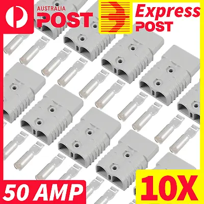 10 X Anderson Style Plug Connectors 50 AMP 12-24V 6AWG DC Power Tool Kit Solar • $10.62