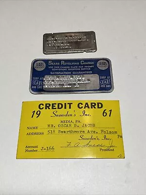 Vintage Sears Revolving Charge Metal Strawbridge Clothier Credit Card Obsolete • $32