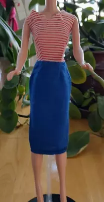 Vintage Barbie Clone Red White & Blue Sheath Dress Fits Babs Miss Suzette EUC • $35.99