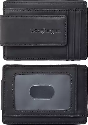 Genuine Leather Magnetic Front Pocket Money Clip Wallet RFID Blocking • $14.46
