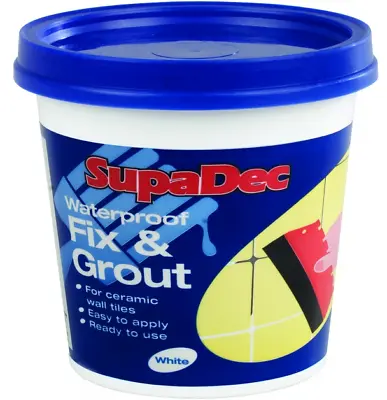 £5.99 • Buy SupaDec DIY Decorating Waterproof Kitchen Bathroom Tile Fix & Grout 500g - White