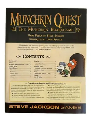 Instructions Booklet Munchkin Quest Game Replacement Parts Steve Jackson  • $5