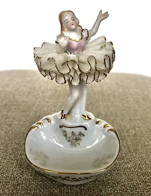 VTG Ucago Japan Ballet Girl Porcelain Ceramic Trinket Ring Holder Dish Tutu 5” H • $15