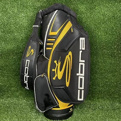 Cobra Custom Fit To Speed Black & Yellow Staff Bag W/ 6 Way Club Compartments • $189.95