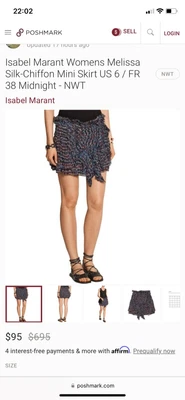£45 • Buy Isabel Marant 'Melissa' Silk-chiffon Mini Skirt, Size 8