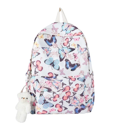 £10.09 • Buy Fashion Backpack Butterfly Print Laptop Rucksack Student Shoulder Bag For Travel