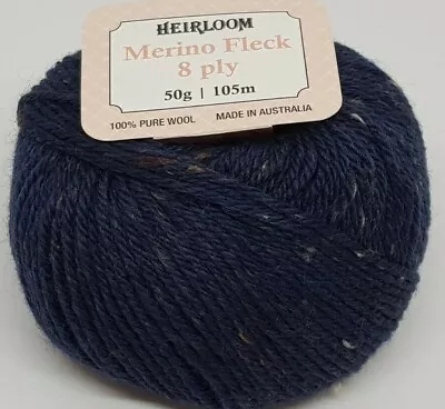 Heirloom Merino Magic Fleck 8 Ply #550 Navy 100% Wool  • $6.45