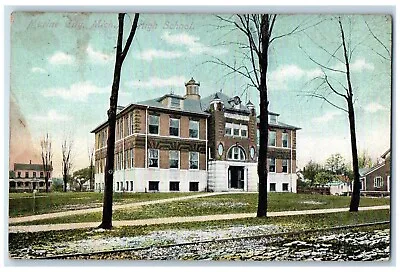 1910 High School Exterior Building Marine City Michigan Vintage Antique Postcard • $9.98