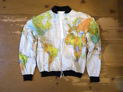 Vintage 80s 90s Wearin’ The World Map Windbreaker Jacket - READ MORE FOR SIZING • $49.99