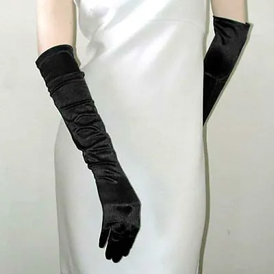 Long Satin Stretch Over The Elbow 19  Gloves Prom Bridal Wedding Costume - G107 • $6.95