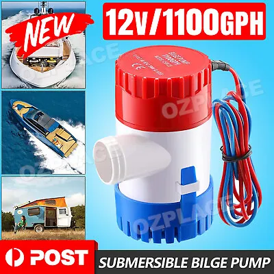 1100GPH Submersible Bilge Water Pump 12V Camp Fishing Boat Caravan Camping AUS • $12.45