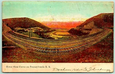 Horse Shoe Curve Pennsylvania Railroad Track 1908 DB Postcard F7 • $3.55