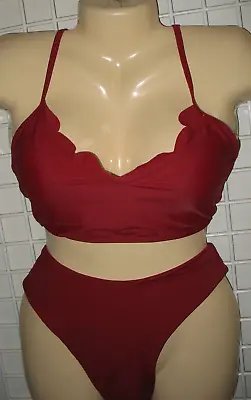 Zaful - New - Wine - 2 Pc  Swim Suit - Top M/6 - Bottom Bikini S/4 • $29.95