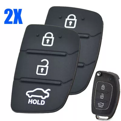 Pair Flip Key Fob Replacement For Hyundai Santa Fe IX I20 I30 I40Rubber Key Pad • $6.49