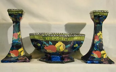 Staffordshire Hancock & Sons Rubens Ware Center Bowl & Candlesticks 1912-1937 • $300