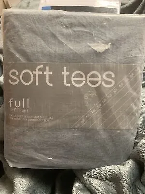 Royale Linens Soft Tees Cotton Modal Jersey Knit Sheet Set Full Gray • $20