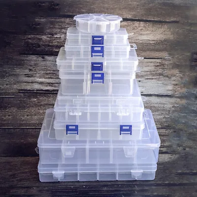 Compartments Plastic Box Case Jewelry Bead Storage Container Craft Organi:da • £3.80