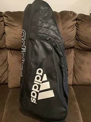 Adidas Black Sport Tennis Racquet Ball Bag With Extra Deep Pocket With Zipper • $37.95