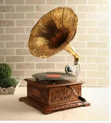 HMV Working Gramophone Player Phonograph Gramophone Vintage Look Vinyl Recorder • $451