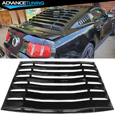 Fits 05-14 Ford Mustang Coupe Gloss Black Rear Window Louver Sun Shade Vent ABS • $329.99