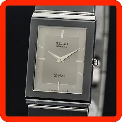 Vintage 1984 [N-MINT] SEIKO DOLCE 7320-5720 New Batt Tank Shape Square Men Watch • $169