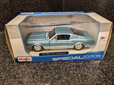 1967 Ford Mustang Gt-500 Red 1/24 Scale Diecast Car By Maisto Baby Blue • $24.95