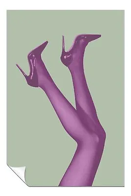 Purple Legs In Heels & Green Background Artistic Poster Wall Art Home Decor • £9