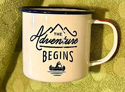 Gentleman’s Hardware 12oz Enamel Metal Tin Cups Mug The Adventure Begin • $11.34