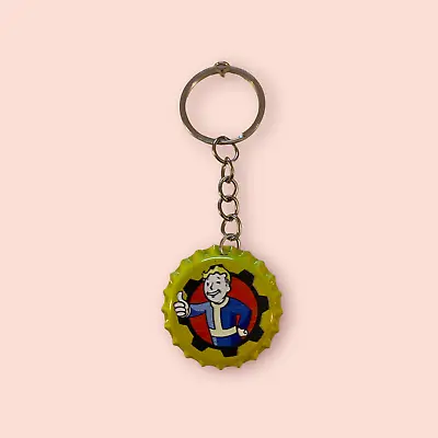 Fallout Vault Boy Bottlecap Keychain • £4.77