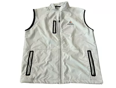 Straight Down Bandon Dunes Vest Golf Full Zip White Mens Size Medium Bodywarmer • $89