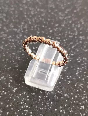 Pandora Ale R Rose Gold Plated Forever Love Heart Stacking Ring Size 56 • £25