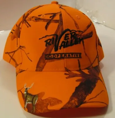 $14.95 • Buy Blaze Orange Baseball Cap River Valley Cooperative Deer Hunting Camouflage Hat 
