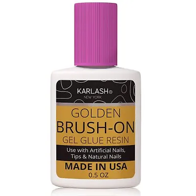 Karlash Acrylic Nail System Golden BRUSH ON Gel Glue Resin 0.5 Oz. • $8.95