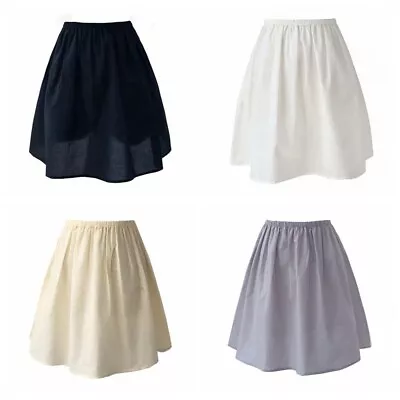 Ladies 100% Cotton Half Slip Skirts Anti Static Underskirt Underwear Petticoat • £8.38