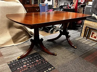 Vintage J.L. METZ Mid Century Mahogany Chippendale Dining Room TABLE W/6 CHAIRS • $224.95