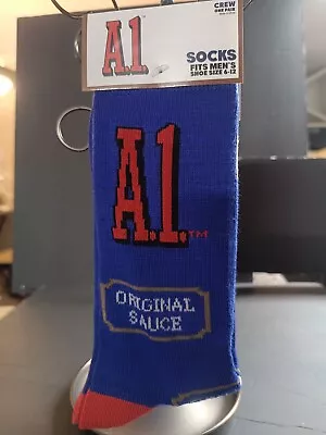 A.1. SOCKS Steak Sauce Official Men's Novelty Shoe Size 6-12 NEW • $10.96