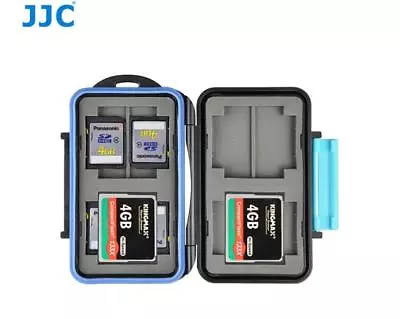 Water-resistant Memory Card Case Storage Holder Fit 4x CF +8x SD SDHC SDXC Cards • £8.39